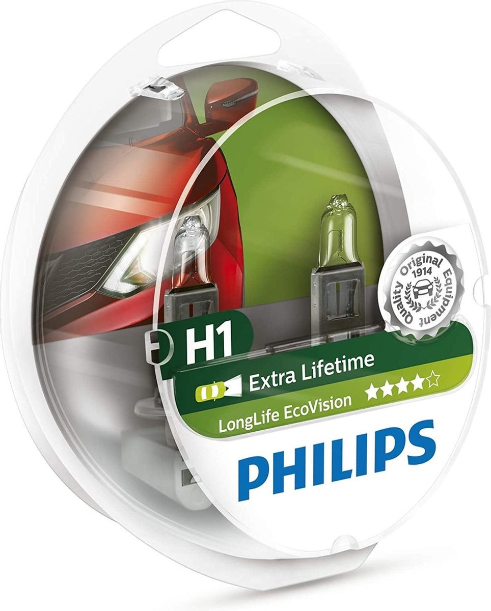 Philips H1 12V - LongLife EcoVision - Set