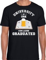 Carnaval t-shirt zwart university of Urk voor heren - Urks geslaagd / afstudeer cadeau verkleed shirt XL