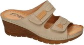 Pollonus Comfort Shoes -Dames -  taupe - slippers & muiltjes - maat 37