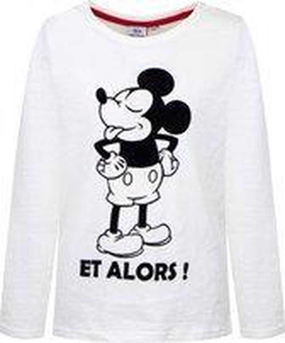 Mickey Mouse - Longsleeve - Wit - 104cm - 4 jaar