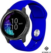 Siliconen Smartwatch bandje - Geschikt voor  Garmin Venu sport band - blauw - Strap-it Horlogeband / Polsband / Armband