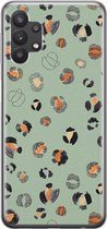 Samsung Galaxy A32 5G hoesje siliconen - Luipaard baby leo - Soft Case Telefoonhoesje - Luipaardprint - Blauw