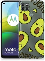 GSM Hoesje Motorola Moto G9 Power Backcase TPU Siliconen Hoesje Transparant Avocado Singing