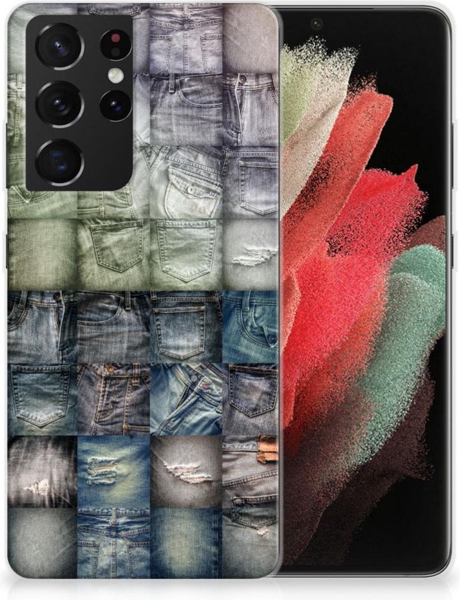 Silicone Back Cover Samsung Galaxy S21 Ultra Spijkerbroeken