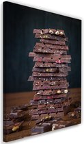 Schilderij Chocolade toren, 2 maten, bruin/zwart (wanddecoratie)