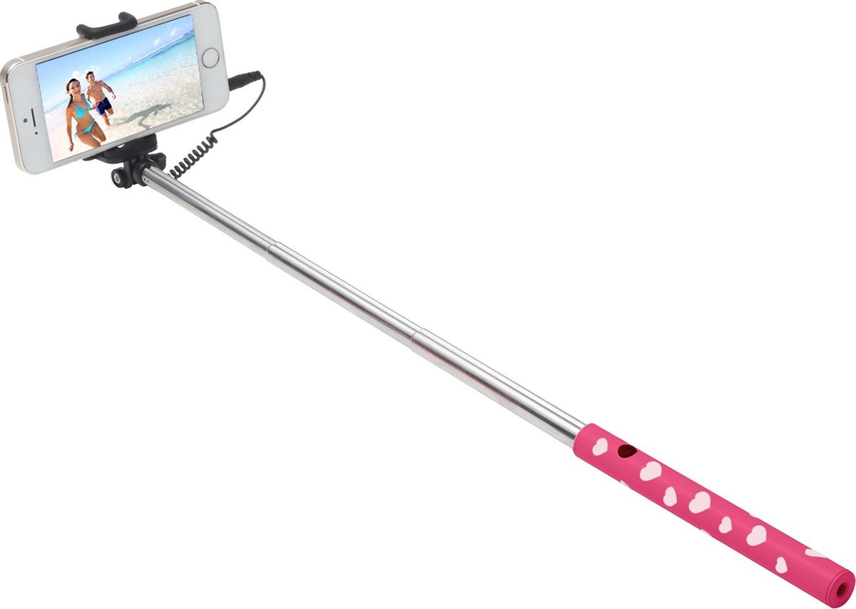 Selfie-Stick Ultron cable mini Hot Shot roze white heart