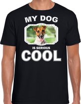 Jack Russel honden t-shirt my dog is serious cool zwart - heren - Jack Russel terriers liefhebber cadeau shirt 2XL