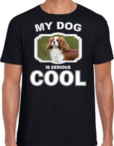 Coole spaniel honden t-shirt my dog is serious cool zwart - heren - spaniels liefhebber cadeau shirt L