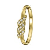 Lucardi - 14 karaat geelgouden damesring met zirkonia