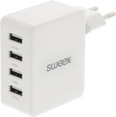 Sweex CH-007WH Lader 4 - Uitgangen 4.8 A Usb Wit