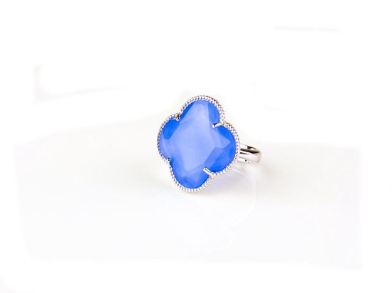 model Fiori ring in zilver blauw