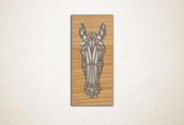 Line Art - Paard vierkant - S - 60x28cm - Eiken - geometrische wanddecoratie