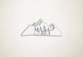 Wanddecoratie - Gebergte en bomen - XS - 12x30cm - Wit - muurdecoratie - Line Art