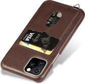 ShieldCase Vintage case met pasjeshouder geschikt voor Apple iPhone 12 / 12 Pro - 6.1 inch - bruin