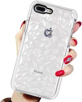 ShieldCase diamanten case geschikt voor Apple iPhone 8 Plus / 7 Plus - wit - Stevig bescherm hoesje case - Witte Siliconen / TPU hoesje - Diamanten case - Beschermhoesje