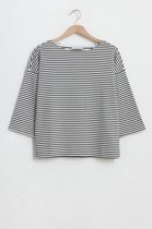 Sissy-Boy - Zwart beige gestreept T-shirt