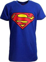 Superman Logo Kids T-Shirt Donkerblauw - Officiële Merchandise