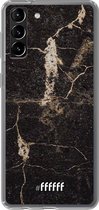 6F hoesje - geschikt voor Samsung Galaxy S21 Plus -  Transparant TPU Case - Dark Golden Marble #ffffff