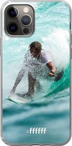 6F hoesje - geschikt voor iPhone 12 - Transparant TPU Case - Boy Surfing #ffffff