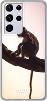 6F hoesje - geschikt voor Samsung Galaxy S21 Ultra -  Transparant TPU Case - Macaque #ffffff