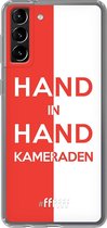 6F hoesje - geschikt voor Samsung Galaxy S21 Plus -  Transparant TPU Case - Feyenoord - Hand in hand, kameraden #ffffff