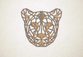 Line Art - Cheetah - XS - 25x27cm - Eiken - geometrische wanddecoratie