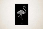 Line Art - Flamingo vierkant - M - 90x56cm - Zwart - geometrische wanddecoratie