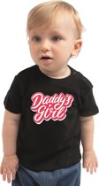 Daddys girl cadeau t-shirt zwart voor babys - Vaderdag / papa kado / geboorte - cadeau voor aanstaande vader 68 (3-6 maanden)