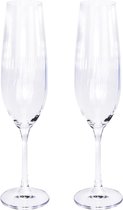 2x Champagneglazen/flutes 26 cl/260 ml van kristalglas - Kristalglazen - Champagneglas