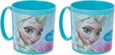 Set van 2x stuks plastic Frozen thema drink bekers 350 ml voor kinderen/peuters