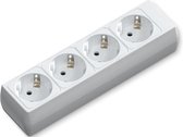 Verlengsnoer zonder Snoer/Kabel - Aigi Bovun - 3680W - 4 Stopcontacten - Wit | Nederland - BSE