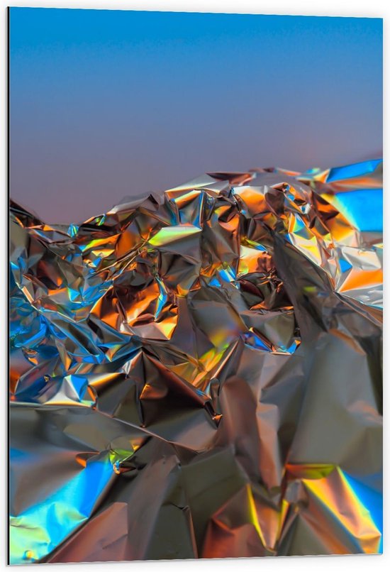 Dibond - Gekreukelde Regenboog  - 60x90cm Foto op Aluminium (Wanddecoratie van metaal)