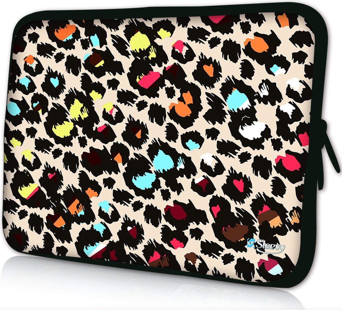 Sleevy 14 laptophoes gekleurde panterprint - laptop sleeve - Sleevy collectie 300+ designs