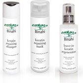 Binahi keratin repairing shampoo, mask en leave-in spray ( kit )