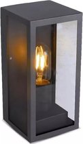 LED Tuinverlichting - Buitenlamp - Viron Bivy - Wand - E27 Fitting - Rond - Mat Zwart - Aluminium