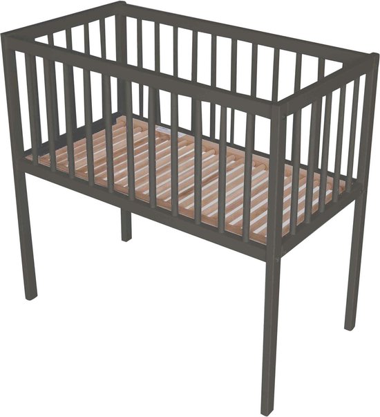 Prénatal Basis Wieg - Kinderbed - Co Sleeper Baby - Kinderkamer Accessoires - 40 x 80 cm - Donkergrijs