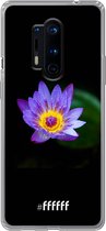 OnePlus 8 Pro Hoesje Transparant TPU Case - Purple Flower in the Dark #ffffff