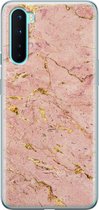 OnePlus Nord hoesje - Marmer roze goud - Soft Case Telefoonhoesje - Marmer - Roze