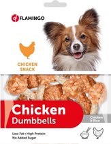 Flamingo hondensnack Chick'n snack chicken&rice dumbel. Let op: 1 zakje van 150 gram!