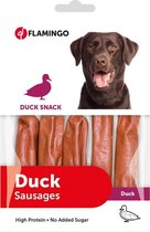 Flamingo hondensnack Ducksnack sausages 85 gr. Let op: 1 zakje van 85 gram!