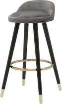 Sortio Home - Barkruk Pablo - Grijs - Velvet