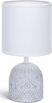 LED Tafellamp - Tafelverlichting - Aigi Cruni - E14 Fitting - Rond - Mat Wit - Keramiek - BSE