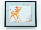Disney Schilderij in glas grijs Bambi en Stampertje 25 CM X 20 CM