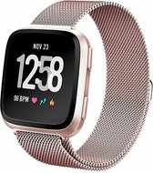 Milanees Smartwatch bandje - Geschikt voor  Fitbit Versa / Versa 2 Milanese band - rosé pink - Maat: S - Horlogeband / Polsband / Armband
