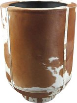 Planter Koeienhuid  Bruin Leer 35x35x46cm