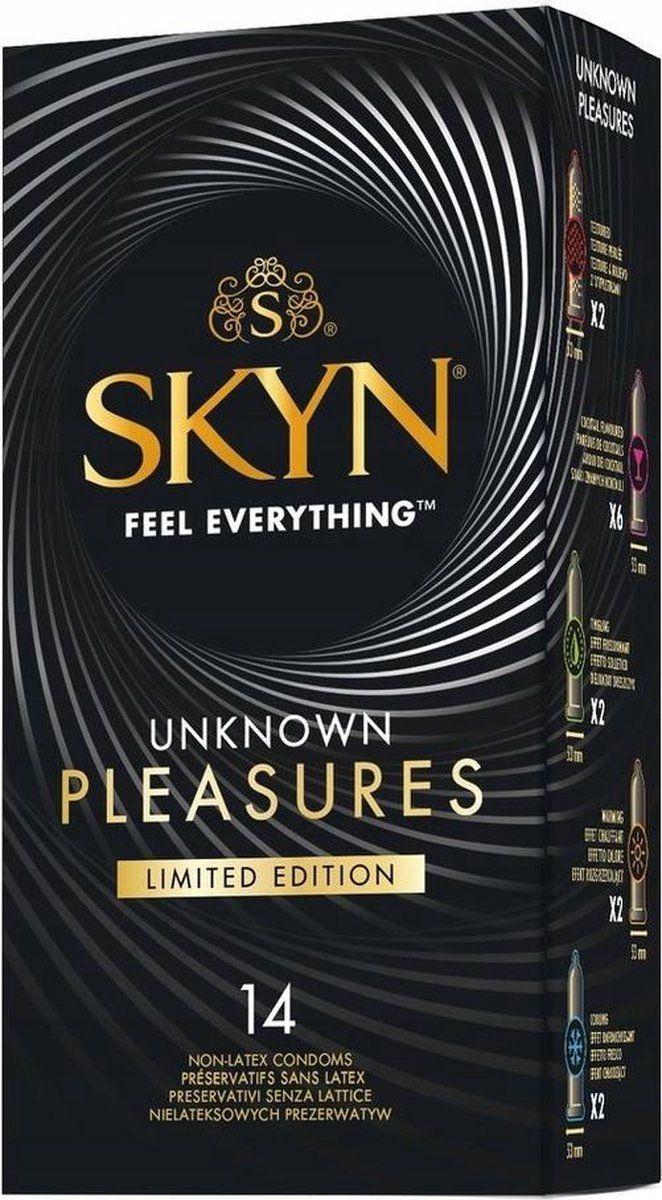 Skyn Unknown Pleasures Limited Edition nonlatex mix condooms 14st.