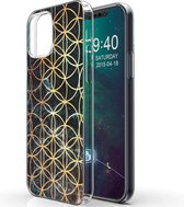 iMoshion Design voor de iPhone 12, iPhone 12 Pro hoesje - Ring - Zwart / Goud