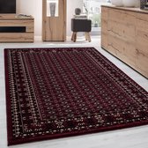 Klassiek Desing Tapijt klein Medaillon decoraties Bordeaux Zwart Beige Kleuren