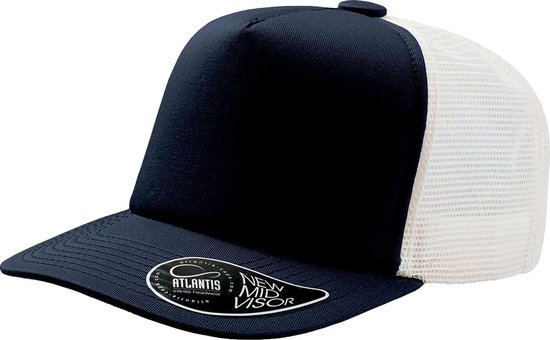 Atlantis Record Mid Visor 5 Panel Trucker Cap (Pack of 2) (Marine)