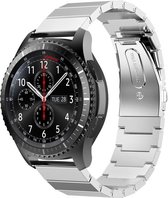 Stalen Smartwatch bandje - Geschikt voor  Samsung Galaxy Watch 46mm metalen bandje - zilver - Horlogeband / Polsband / Armband